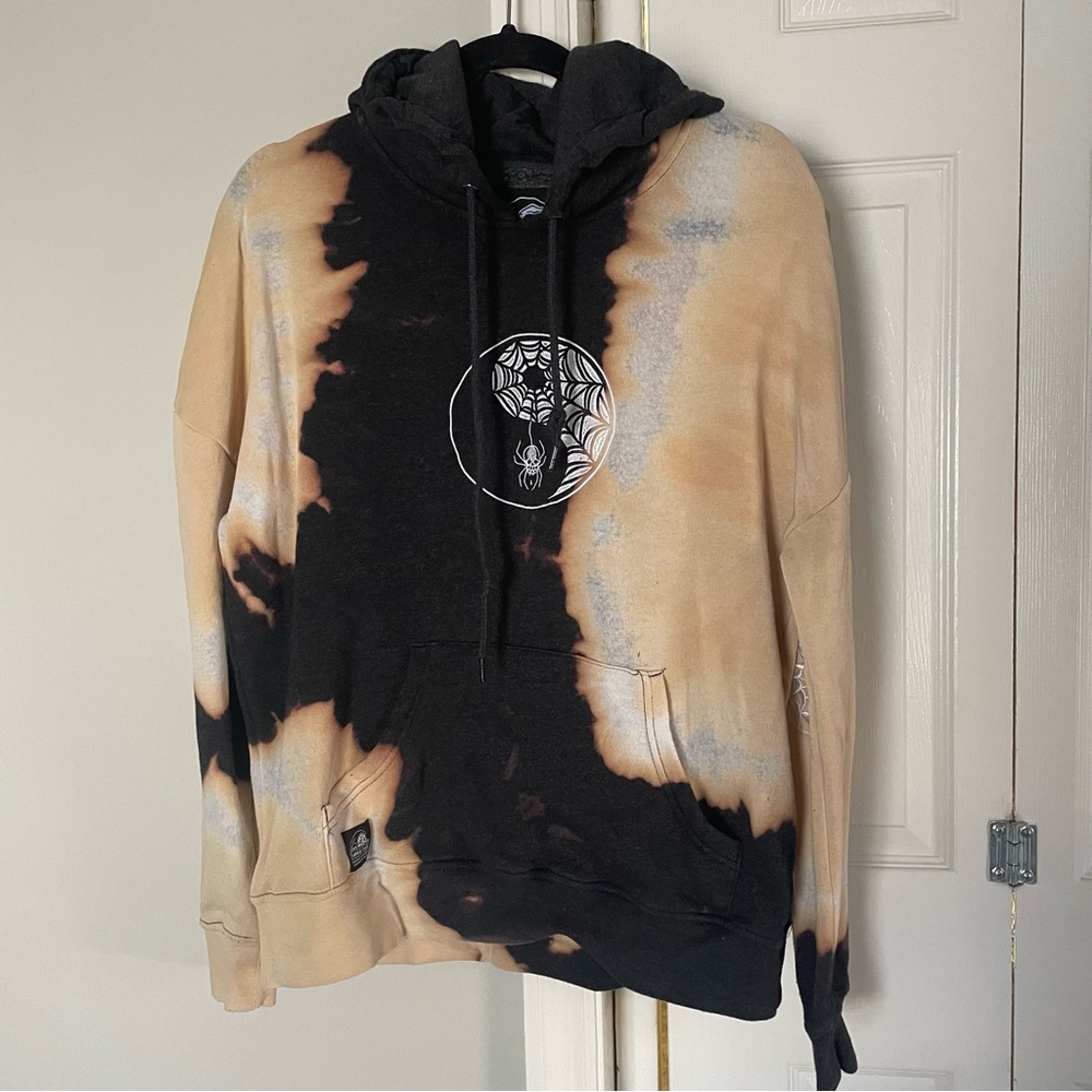 Lurking Class by sketchy tank tie dye embroidered spider web hoodie size M